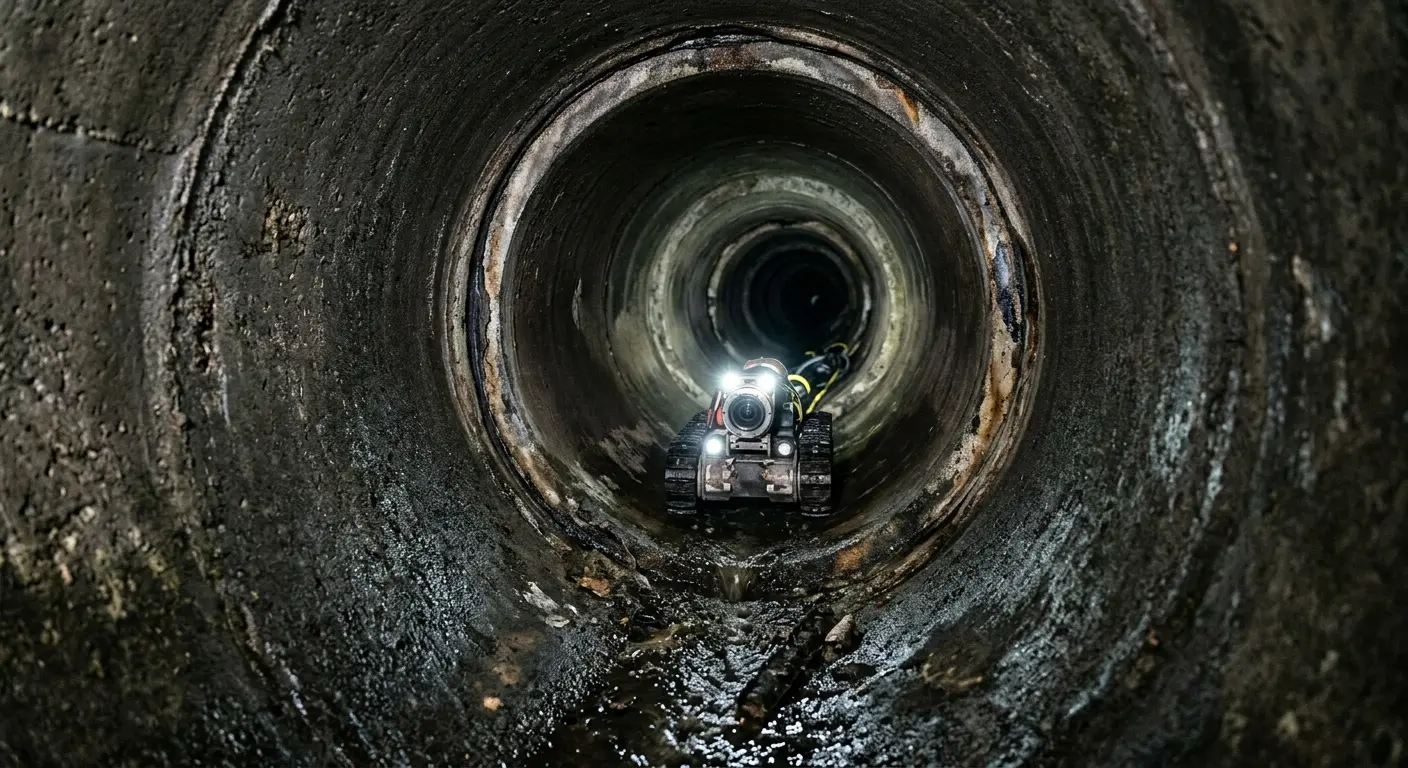 Robotic sewer camera inspecting pipe interior for Drain Snake Service in Orange Park